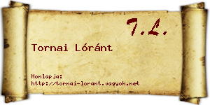 Tornai Lóránt névjegykártya